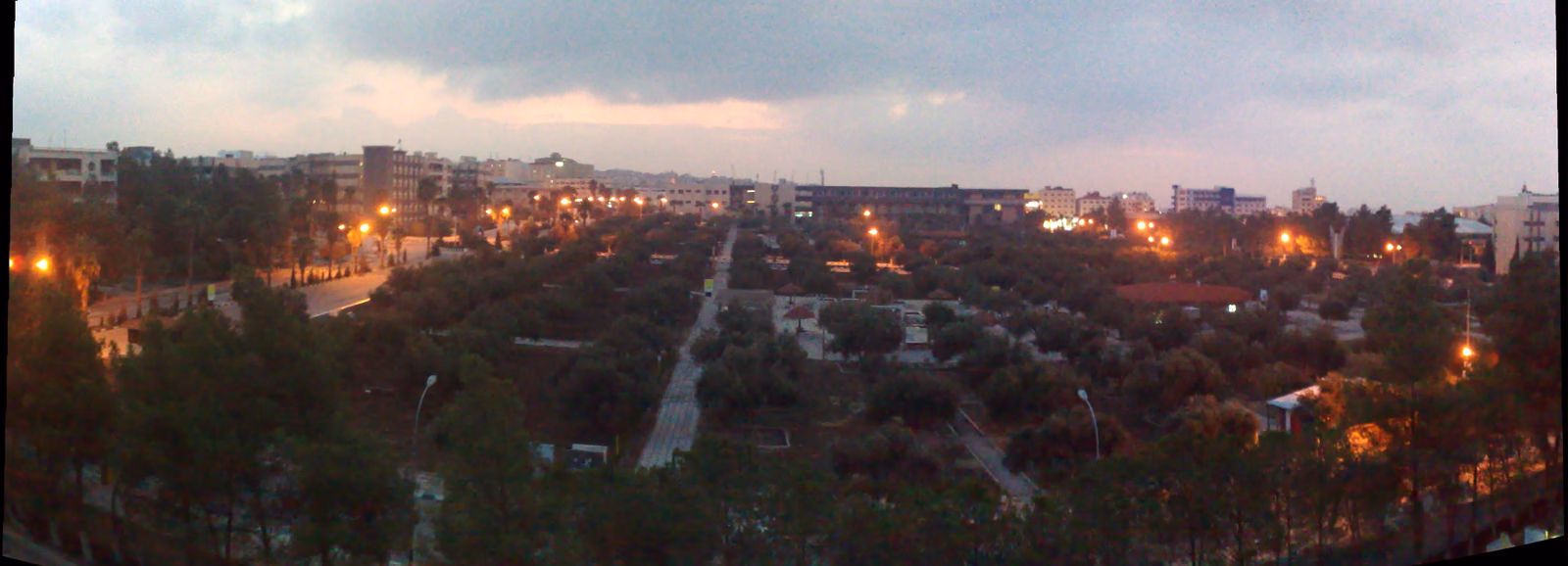 Panoramic view of the Yarmouk University campus in Irbid, Jordan